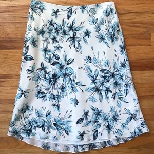 LOFT silk floral skirt